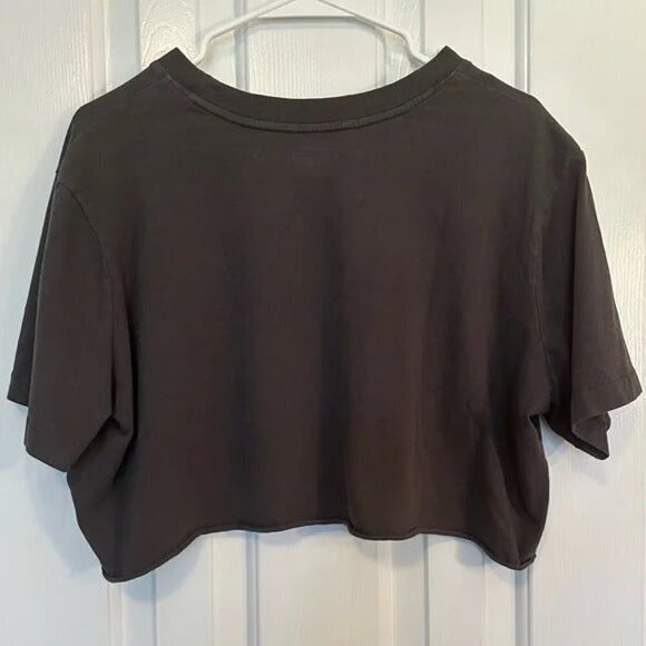 AE Aerie Halloween Ghost Cropped Tee Charcoal Small Boo For Life 👻 NWOT - Picture 4 of 7